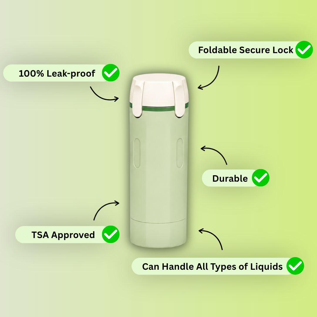 Ulabai™ 4-in-1 Travel Dispenser Bottle | TSA Approved, Leakproof & Space Saving